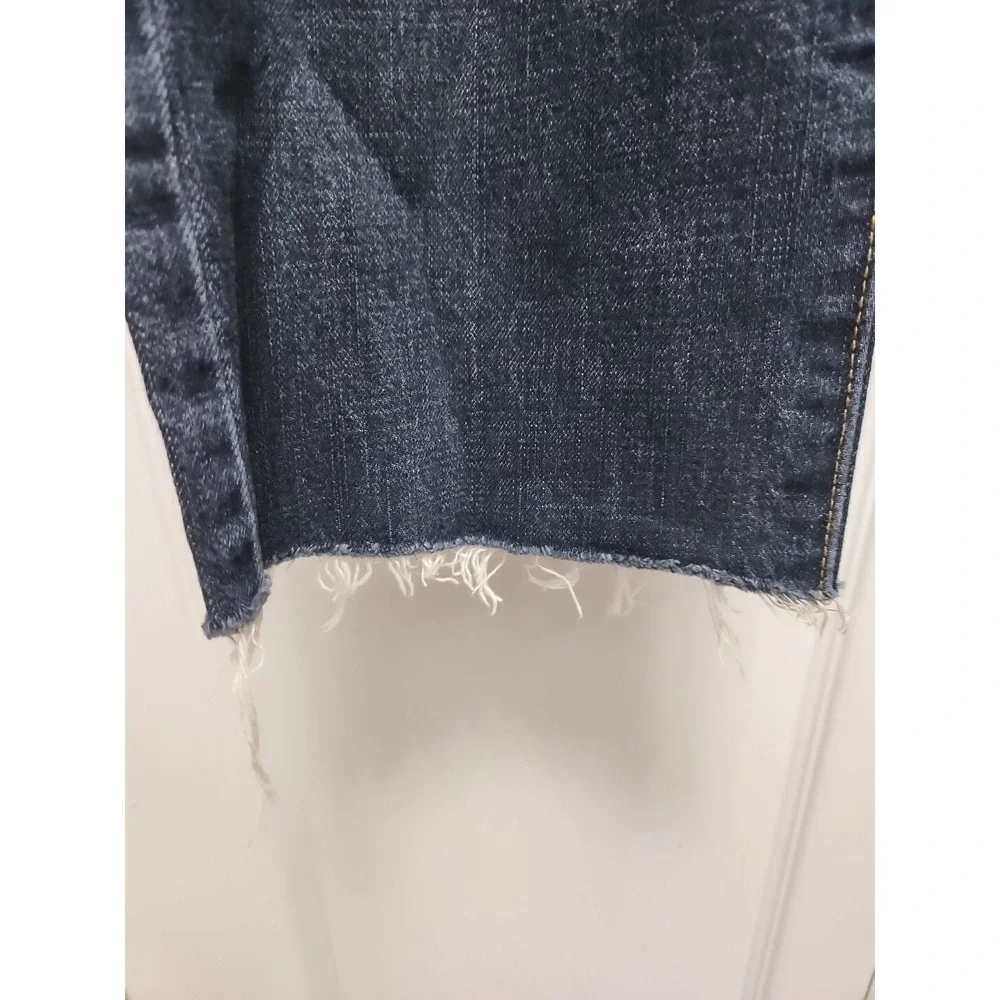 American Eagle Jeans Mens 32X29 Original Straight Leg Dark Blue‎ Denim Raw Hem